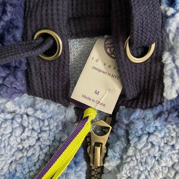 NWT TE VERDE Blue Tie Dye Teddy Bear Hoodie - Picture 6 of 9